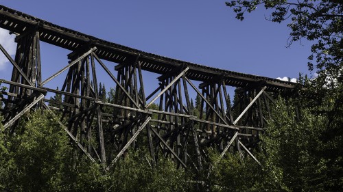 Brücke der Copper River & Northwestern Railroad über den Gilahina River, Mc Carthy Road   (Klicken zum öffnen)
