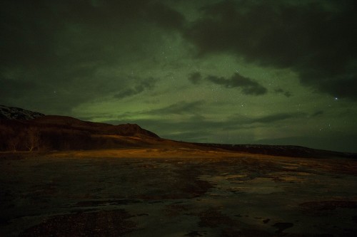 Nordlicht über Geyser   (Klicken zum öffnen)