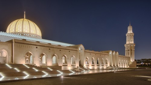 Aussenansicht Grand Mosque, Muscat   (Klicken zum öffnen)