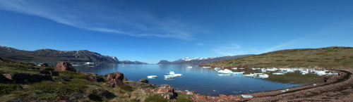 Fjord mit Treibeis bei Narsarsuaq   (Klicken zum öffnen)