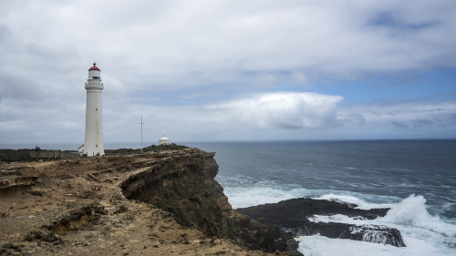 Cape Nelson Lighthouse bei Portland, in Betrieb seit 1884.   (Klicken zum öffnen)
