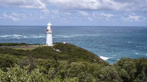 Cape Otway Lighthouse, Great Ocean Road, in Betrieb von 1848 bis 1994.   (Klicken zum öffnen)