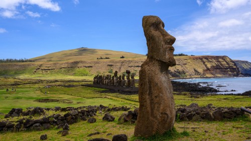 Travelling Moai, Ahu Tongariki   (Klicken zum öffnen)