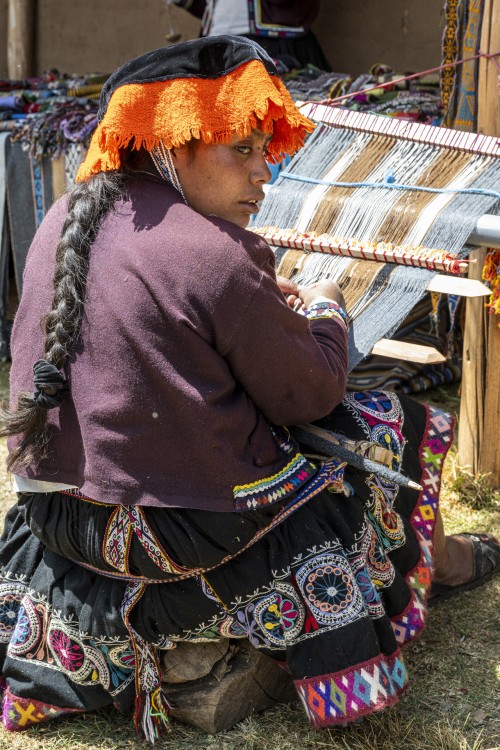 Männer kümmern sich um die Kartoffeln, Frauen um die Alpaca-Woller   (Klicken zum öffnen)