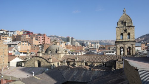 Blick von unserem Hotel auf die Basilica de San Francisco   (Klicken zum öffnen)