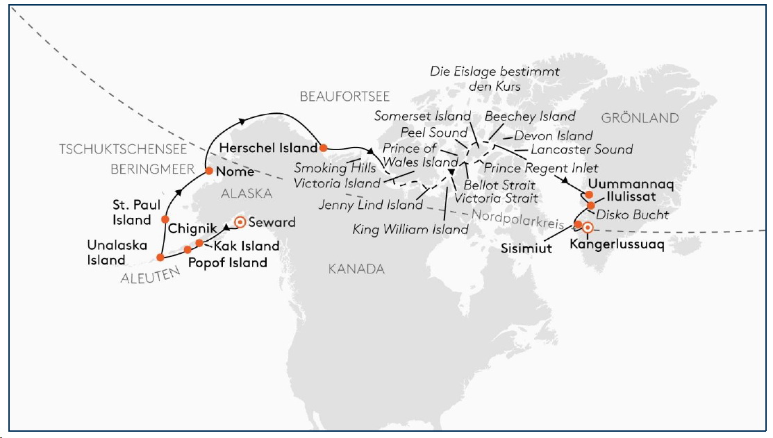 Vorgesehene Reiseroute Vorgesehene Reiseroute